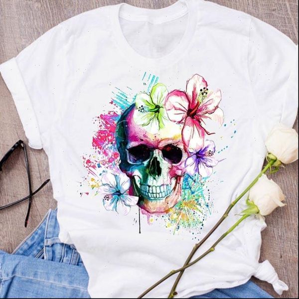 graphic flower skull watercolor cute womens t shirt print halloween clothing clothes tees female, White
graphic flower skull watercolor cute womens t shirt print halloween clothing clothes tees female, White