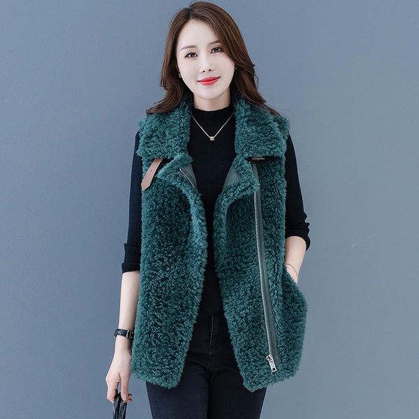 women's fur & faux women vest coat luxury warm lamb waistcoat 2021 winter female lapel sleeveless jacket belt pockets, Black
women's fur & faux women vest coat luxury warm lamb waistcoat 2021 winter female lapel sleeveless jacket belt pockets, Black