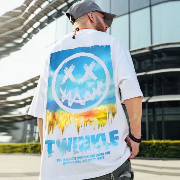 t shirt summer fashion brand youth ruffian half sleeve 5 / 6 loose casual devil smiley face print short men, White;black
t shirt summer fashion brand youth ruffian half sleeve 5 / 6 loose casual devil smiley face print short men, White;black