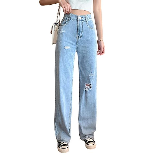 women's jeans 2021 fashion women pants cotton hole loose wide leg casual waist multi-pockets solid female, Blue
women's jeans 2021 fashion women pants cotton hole loose wide leg casual waist multi-pockets solid female, Blue