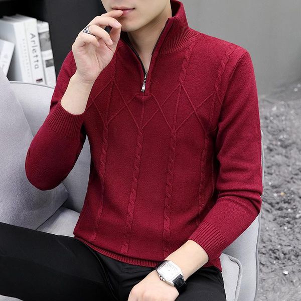 men's sweaters 2022 autumn half zipper turtleneck sweater youth fashion casual long sleeve pullover, White;black
men's sweaters 2022 autumn half zipper turtleneck sweater youth fashion casual long sleeve pullover, White;black