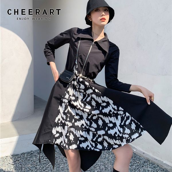 asymmetrical patchwork zipper up shirt dress women long sleeve black lace tunic ladies knee length 210427, Black;gray
asymmetrical patchwork zipper up shirt dress women long sleeve black lace tunic ladies knee length 210427, Black;gray