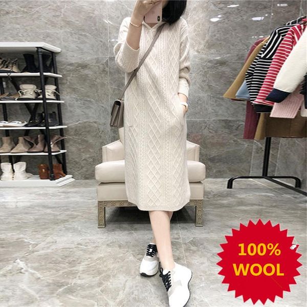 women's sweaters smpevrg 100% wool knitted sweater women pullover dress long sleeve hooded casual female jumper, White;black
women's sweaters smpevrg 100% wool knitted sweater women pullover dress long sleeve hooded casual female jumper, White;black