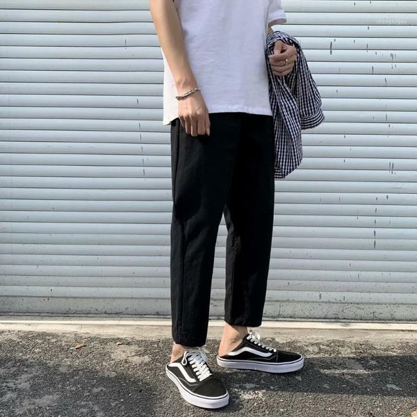 men's pants 2021 summer solid color trousers casual loose straight-leg elastic waist, Black
men's pants 2021 summer solid color trousers casual loose straight-leg elastic waist, Black