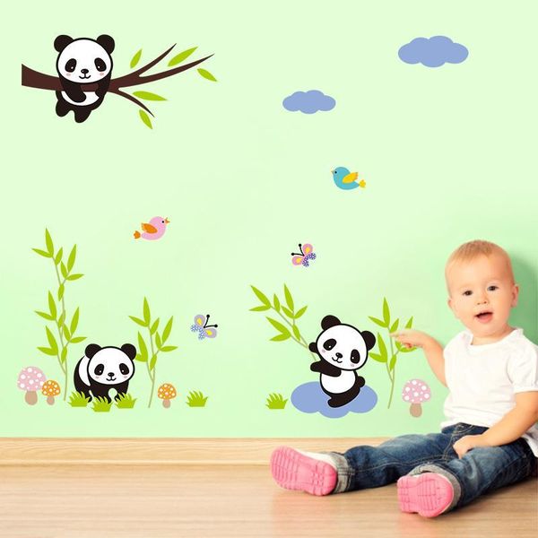 cute baby pandas with bamboo wall stickers for kindergarten kids room home decoration animal mural art diy cartoon decal
cute baby pandas with bamboo wall stickers for kindergarten kids room home decoration animal mural art diy cartoon decal