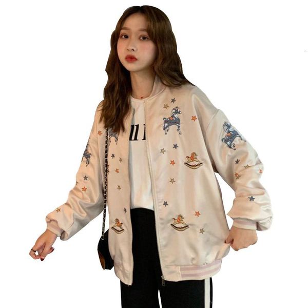 women's jackets spring women stars embroidered bomber jacket metal ring released baseball base women's coats wc1k, Black;brown
women's jackets spring women stars embroidered bomber jacket metal ring released baseball base women's coats wc1k, Black;brown
