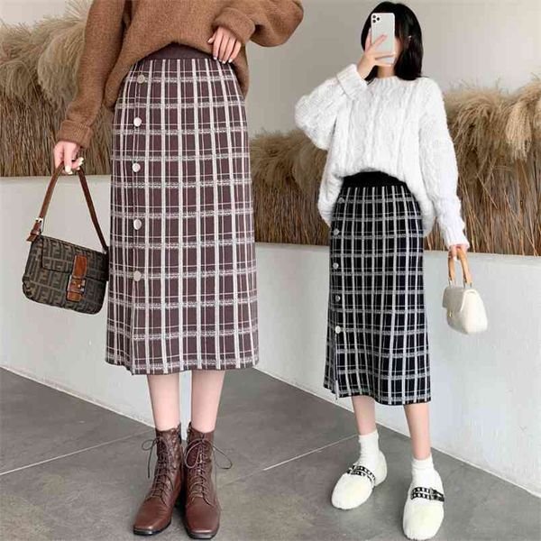 autumn& winter high waist slim simple plaid knitted skirt all-match elastic thickening women a-line long 210527, Black
autumn& winter high waist slim simple plaid knitted skirt all-match elastic thickening women a-line long 210527, Black