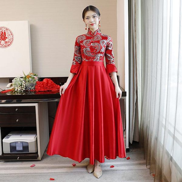 ethnic clothing red chinese style bridesmaid wedding dress mandarin collar elegant qipao plus size xxxl cheongsam vestidos
ethnic clothing red chinese style bridesmaid wedding dress mandarin collar elegant qipao plus size xxxl cheongsam vestidos