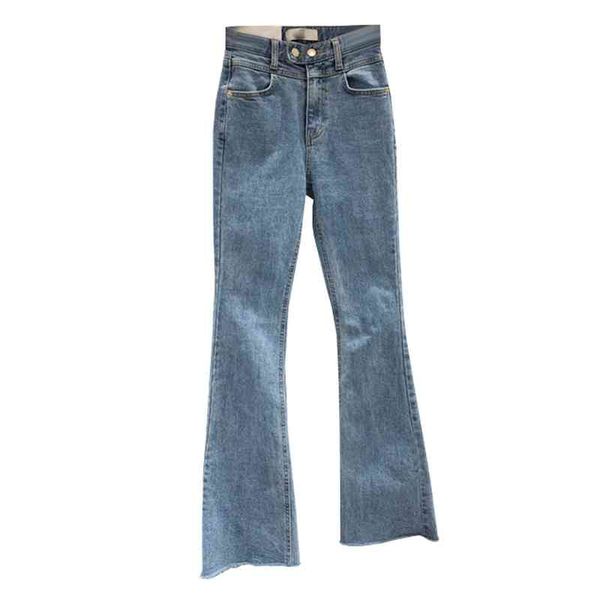 spring high waisted full length women flare jeans loose all-match femme pants temperament casual pantalones mujer 210514, Blue
spring high waisted full length women flare jeans loose all-match femme pants temperament casual pantalones mujer 210514, Blue