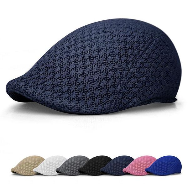 berets casual beret hat flat cap breathable mesh sboy style adjustable summer fashion beach men women caps, Blue;gray
berets casual beret hat flat cap breathable mesh sboy style adjustable summer fashion beach men women caps, Blue;gray