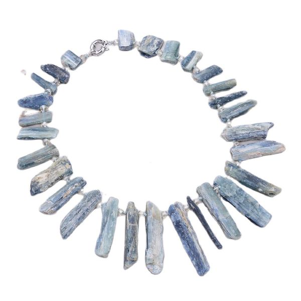 guaiguai jewelry natural drilled blue kyanites rough necklace handmade for women real gems stone lady fashion jewellery, Silver
guaiguai jewelry natural drilled blue kyanites rough necklace handmade for women real gems stone lady fashion jewellery, Silver