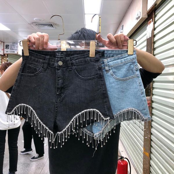 women's jeans blue denim shorts for women spring summer clothing high waist diamond tassels wide-leg jean pants 2vt2
women's jeans blue denim shorts for women spring summer clothing high waist diamond tassels wide-leg jean pants 2vt2
