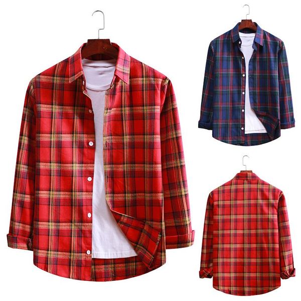 men's t-shirts brand classic casual plaid shirt fashion long sleeve lapel buttons slim male daily leisure wear clothes, White;black
men's t-shirts brand classic casual plaid shirt fashion long sleeve lapel buttons slim male daily leisure wear clothes, White;black