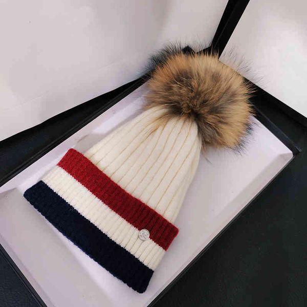 french wool raccoon dog ball hat women's winter warm -standard knitted hat damp stripe, Blue;gray
french wool raccoon dog ball hat women's winter warm -standard knitted hat damp stripe, Blue;gray