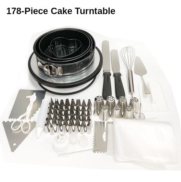 baking & pastry tools 178-piece cake turntable set, decorating mouth cream spatula non-stick mold kit
baking & pastry tools 178-piece cake turntable set, decorating mouth cream spatula non-stick mold kit