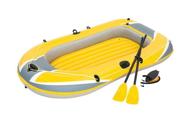 inflatable floats & tubes portable handheld comfortable thick double-circle three-person outdoor amusement fishing boat kayak folding set