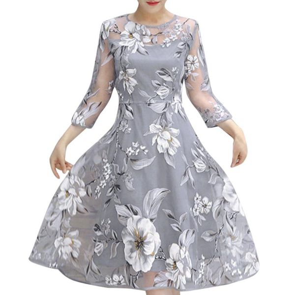 casual dresses women's summer three-quarter sleeve mesh organza floral print dress round neck chiffon loose hem female, Black;gray
casual dresses women's summer three-quarter sleeve mesh organza floral print dress round neck chiffon loose hem female, Black;gray