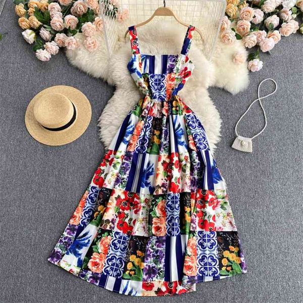 women's summer fashion sleeveless printed holiday a-line dress clothing korean vintage vestidos de mujer s621 210527, Black;gray
women's summer fashion sleeveless printed holiday a-line dress clothing korean vintage vestidos de mujer s621 210527, Black;gray