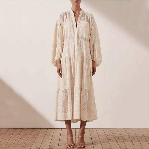 casual dresses excellent quality est 2021 printed hollow single-breasted lantern sleeve long swing dress, Black;gray
casual dresses excellent quality est 2021 printed hollow single-breasted lantern sleeve long swing dress, Black;gray