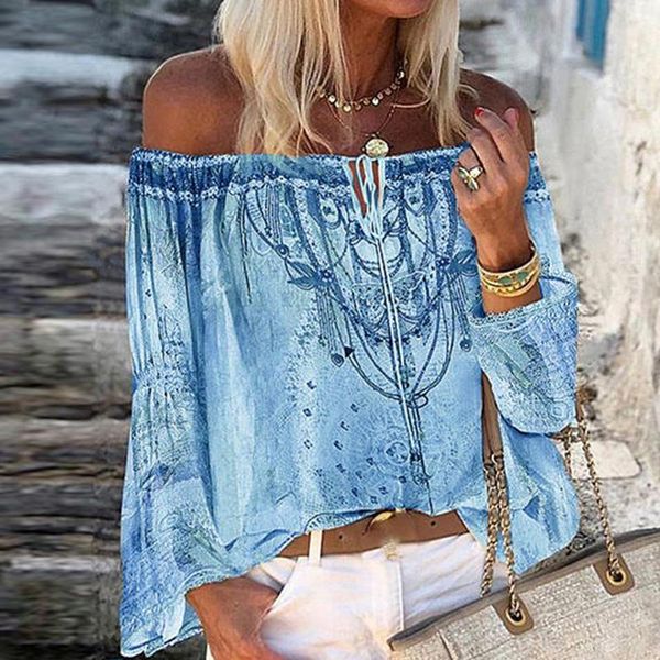 women's blouses & shirts retro lace-up tassel off shoulder blouse shirt women autumn floral print flare long sleeve ladies slash n, White
women's blouses & shirts retro lace-up tassel off shoulder blouse shirt women autumn floral print flare long sleeve ladies slash n, White