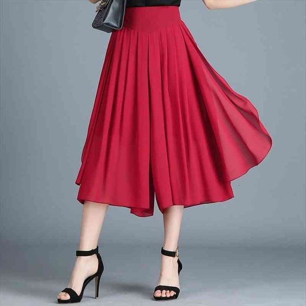 high waist chiffon womens pant wide leg skirt fashion elegants summer calf length large size 4xl loose trousers, Black;white
high waist chiffon womens pant wide leg skirt fashion elegants summer calf length large size 4xl loose trousers, Black;white