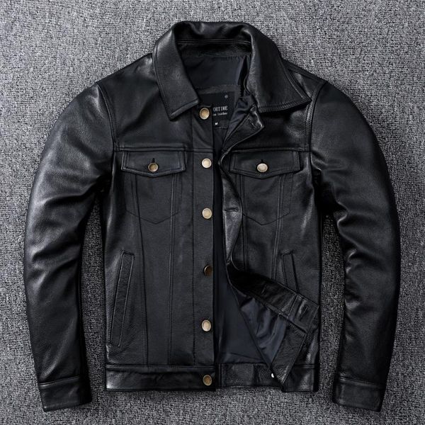 men's leather & faux spring denim genuine jacket classic slim cowhide button coat plus size 5xl mens fashion clothing, Black
men's leather & faux spring denim genuine jacket classic slim cowhide button coat plus size 5xl mens fashion clothing, Black