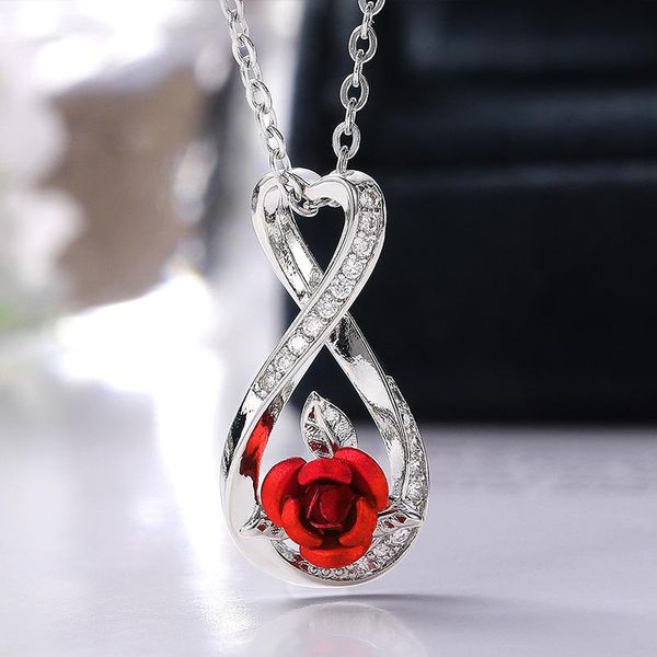 pendant necklaces jk romantic rose necklace for women wedding bands jewelry red flower heart design female selling 2021, Silver
pendant necklaces jk romantic rose necklace for women wedding bands jewelry red flower heart design female selling 2021, Silver