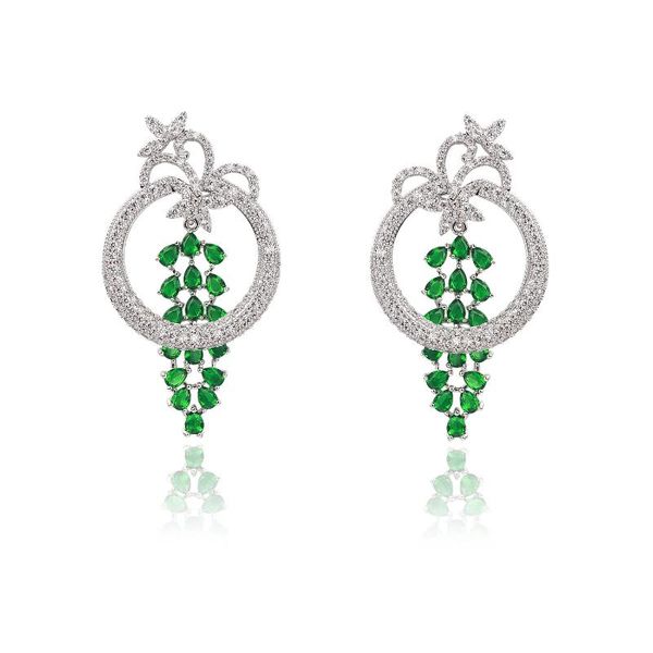 dangle & chandelier vintage cubic zircon cz round earrings for wedding, crystals earring bride, women girl birthday party jewelry ce10922, Silver
dangle & chandelier vintage cubic zircon cz round earrings for wedding, crystals earring bride, women girl birthday party jewelry ce10922, Silver