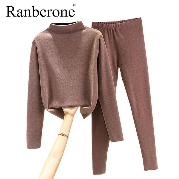 ranberone 2 piece suit women winter warm high collar sweater+long pants tracksuit wives solid fitness sportswear female outswear gym clothin, White;black
ranberone 2 piece suit women winter warm high collar sweater+long pants tracksuit wives solid fitness sportswear female outswear gym clothin, White;black