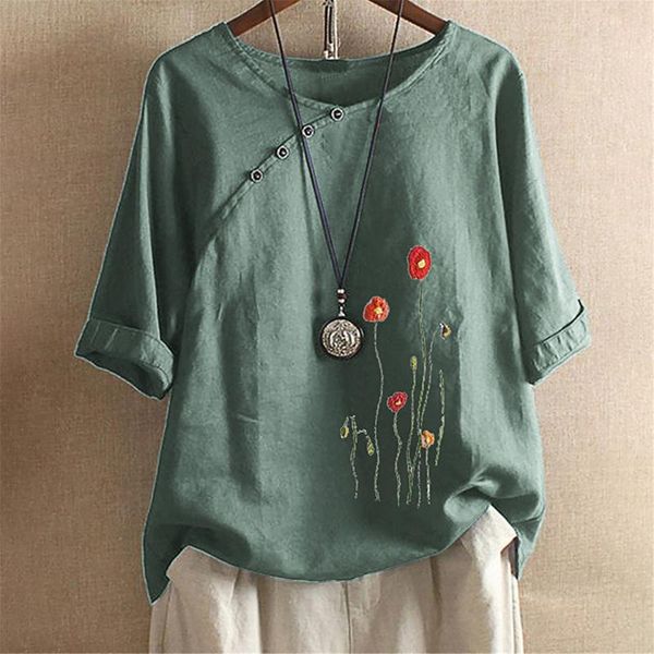 women's blouses & shirts button floral women summer linen cotton blouse thin casual vintage and bloues elegant blusa pullovers, White
women's blouses & shirts button floral women summer linen cotton blouse thin casual vintage and bloues elegant blusa pullovers, White