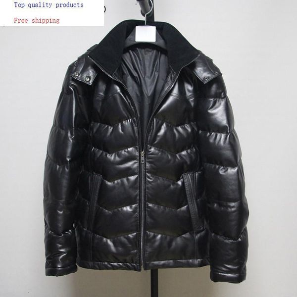 men's leather & faux sheepskin jacket winter coat men warm genuine lether down jackets plus size hooded leren jas heren kj2712, Black
men's leather & faux sheepskin jacket winter coat men warm genuine lether down jackets plus size hooded leren jas heren kj2712, Black