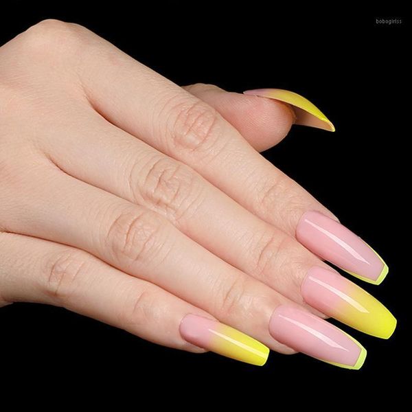24pcs/box fashionable french style gradient press on nails coffin yellow shiny ballerina wearable false nail beauty equipment t1, Red;gold
24pcs/box fashionable french style gradient press on nails coffin yellow shiny ballerina wearable false nail beauty equipment t1, Red;gold