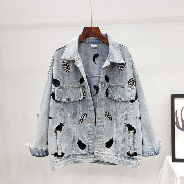 women's jackets loose diamond embroidery denim women's jacket fashion standard feathers short coat streetwear blue spring long sle, Black;brown
women's jackets loose diamond embroidery denim women's jacket fashion standard feathers short coat streetwear blue spring long sle, Black;brown