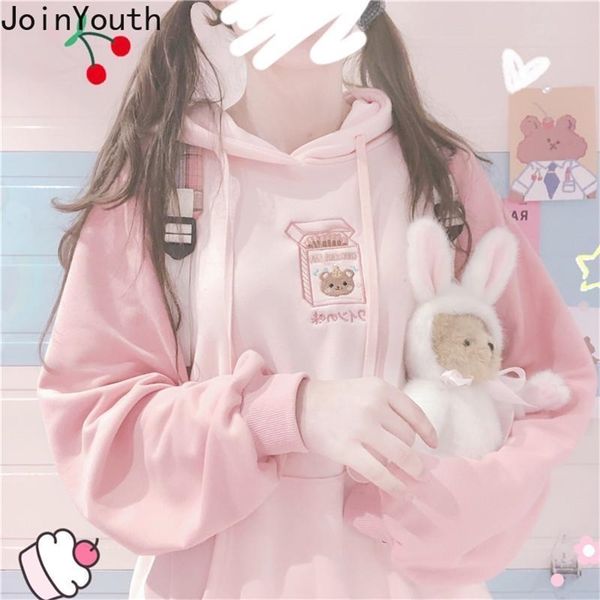 joinyouth japanese style hoodies women embroidery hooded oversized outwear streetwear brushed thicked korean chic sweatshirt 210813, Black
joinyouth japanese style hoodies women embroidery hooded oversized outwear streetwear brushed thicked korean chic sweatshirt 210813, Black