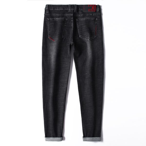 shan bao brim pants of men classic personality letter print 2021 spring thin black stretch clothing denim jean, Blue
shan bao brim pants of men classic personality letter print 2021 spring thin black stretch clothing denim jean, Blue