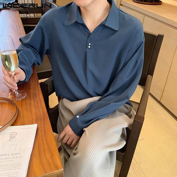 men's casual shirts men shirt solid color retro turn down collar streetwear long sleeve loose camisa 2021 korean clothing s-5xl incerun, White;black
men's casual shirts men shirt solid color retro turn down collar streetwear long sleeve loose camisa 2021 korean clothing s-5xl incerun, White;black
