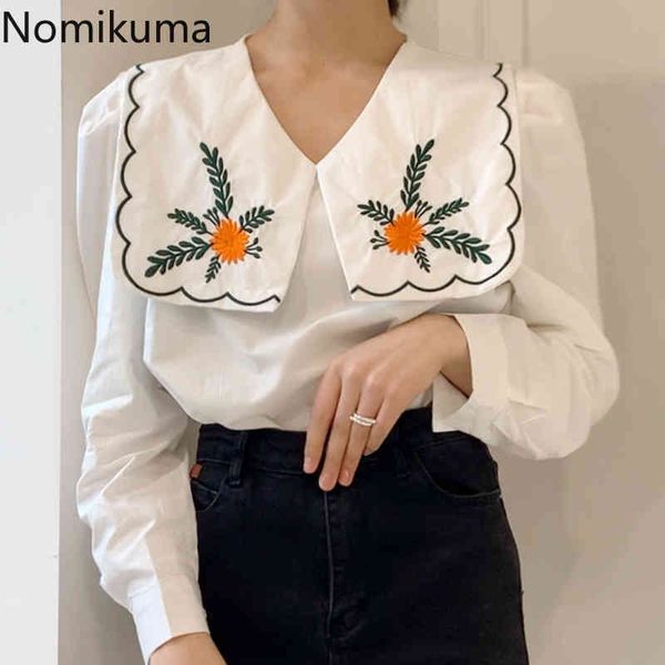 nomikuma women blouses korea chic puff sleeve floral embroidery sailor collar blusas femme spring elegant shirt 6g006 210427, White
nomikuma women blouses korea chic puff sleeve floral embroidery sailor collar blusas femme spring elegant shirt 6g006 210427, White