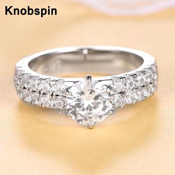 knobspin 100% 925 sterling silver double row full wedding rings for women high carbon diamond party fine jewelry wholesale cluster, Golden;silver
knobspin 100% 925 sterling silver double row full wedding rings for women high carbon diamond party fine jewelry wholesale cluster, Golden;silver