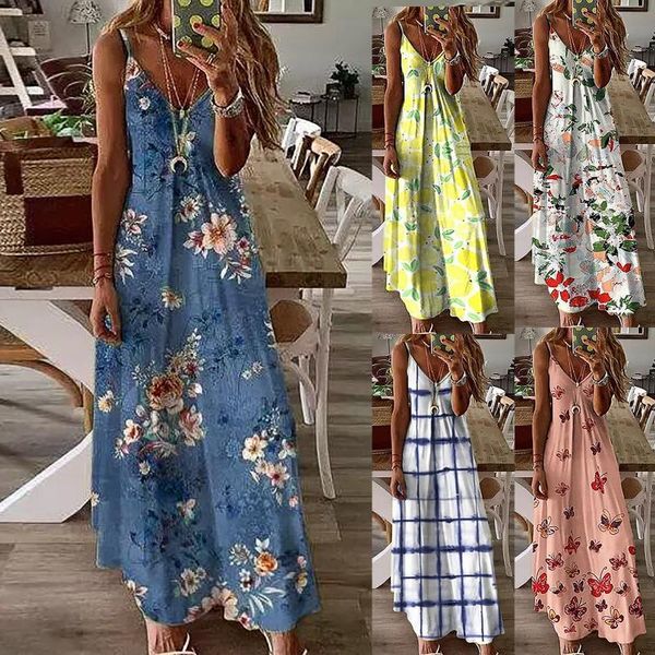 casual dresses women's plus size fashion floral print loose sundress sleeveless vest v-neck spaghetti straps maxi tank long dress, Black;gray
casual dresses women's plus size fashion floral print loose sundress sleeveless vest v-neck spaghetti straps maxi tank long dress, Black;gray