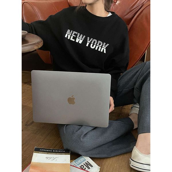 6-up long sleeve round neck lazy style sweater women's korean autumn loose letter top, Black
6-up long sleeve round neck lazy style sweater women's korean autumn loose letter top, Black