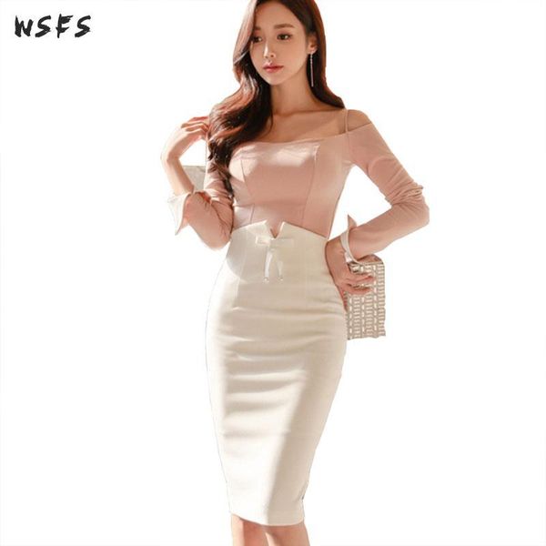 women's tracksuits autumn 2 pieces set pink slash neck bow sleeve bodycon office ladies white midi skirt party elegant womens dress, Gray
women's tracksuits autumn 2 pieces set pink slash neck bow sleeve bodycon office ladies white midi skirt party elegant womens dress, Gray
