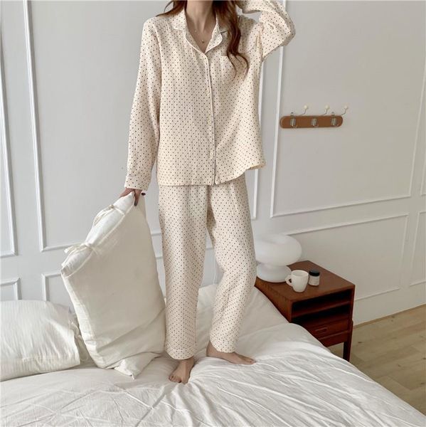 polka dot cotton linen pajamas womens sleepwears set home suit lapel collar shirts pants 2 piece homewear nylon soft lounge, Black;red
polka dot cotton linen pajamas womens sleepwears set home suit lapel collar shirts pants 2 piece homewear nylon soft lounge, Black;red