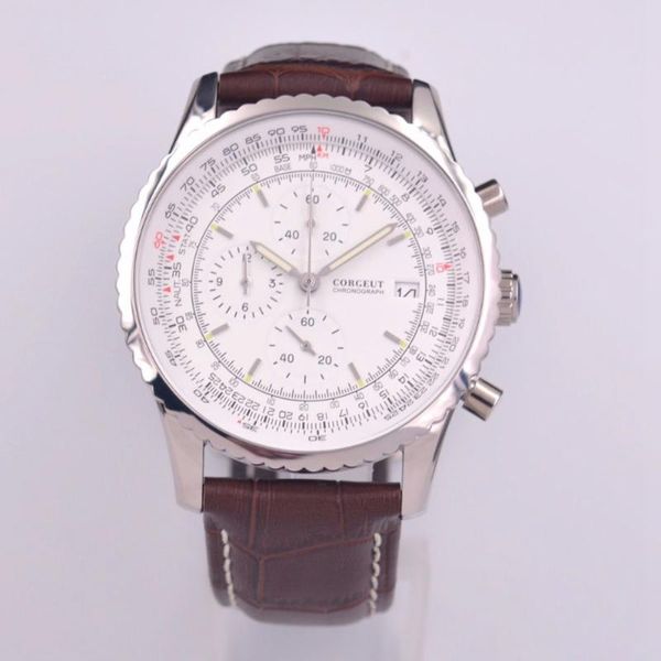 wristwatches corgeut 46mm mens watches watch men leather chronograph quartz for male clock auto date relogio masculino, Slivery;brown
wristwatches corgeut 46mm mens watches watch men leather chronograph quartz for male clock auto date relogio masculino, Slivery;brown