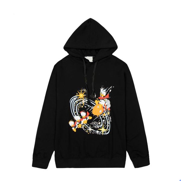 spring autumn new heavy industry cowboy hoodie stitching hooded sweater casual loose men and women couple trend hip-hop2021, Black