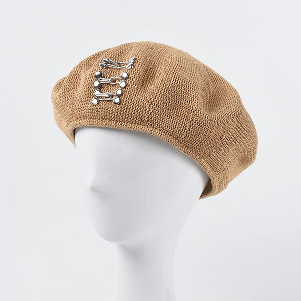 berets hat female spring and autumn knitted breathable beret british retro orange painter korean punk street, Blue;gray
berets hat female spring and autumn knitted breathable beret british retro orange painter korean punk street, Blue;gray
