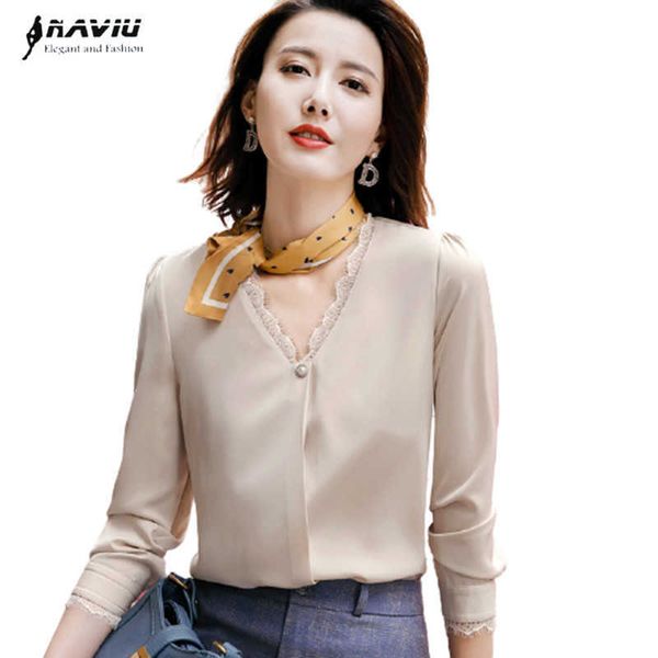 naviu spring women shirt chiffon fashion v neck blouses formal office wear 210604, White
naviu spring women shirt chiffon fashion v neck blouses formal office wear 210604, White