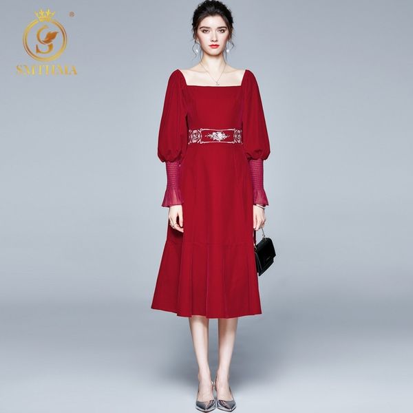 high-quality luxury design runway long dress red embroidered lantern sleeved velvet slim autumn winter vestidos 210520, Black;gray
high-quality luxury design runway long dress red embroidered lantern sleeved velvet slim autumn winter vestidos 210520, Black;gray