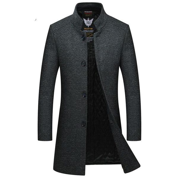 men's wool & blends 2021 thick warm single-breasted stand collar business casual coat winter style slim woolen luxury, Black
men's wool & blends 2021 thick warm single-breasted stand collar business casual coat winter style slim woolen luxury, Black