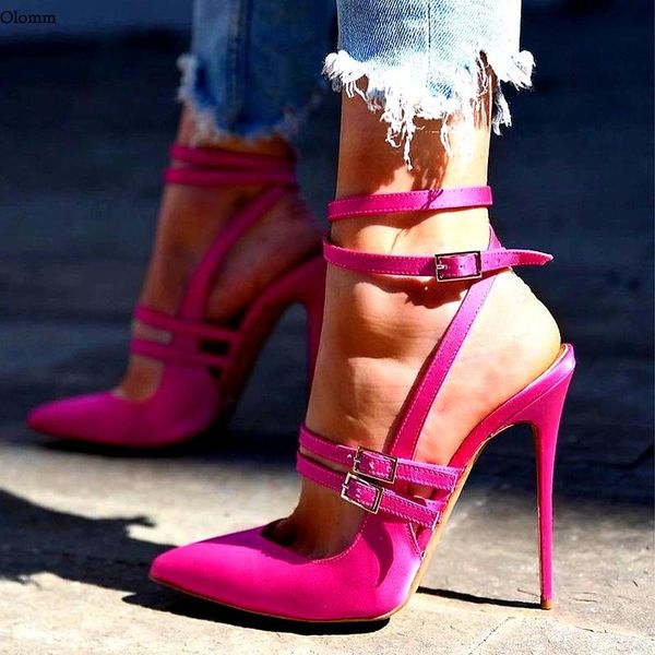 sandals olomm handmade women satin ankle strap stiletto heel pointed toe gorgeous fuchsia night club shoes size 5-15, Black
sandals olomm handmade women satin ankle strap stiletto heel pointed toe gorgeous fuchsia night club shoes size 5-15, Black