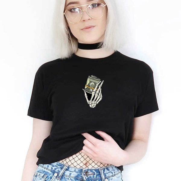 skeleton hand money graphic tee casual funny black tee harajuku hipster tumblr vintage women short sleeves 210518, White
skeleton hand money graphic tee casual funny black tee harajuku hipster tumblr vintage women short sleeves 210518, White